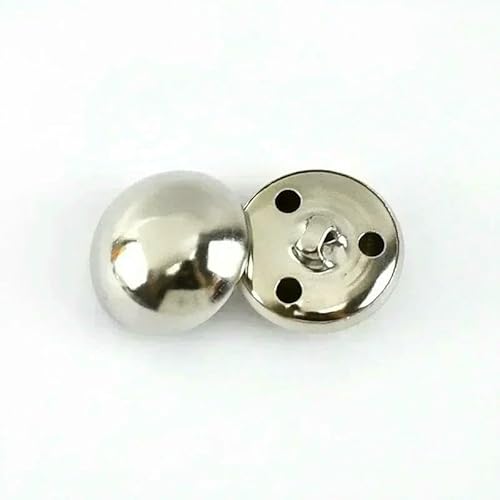 50 Stück Metallknöpfe Antik Silber Kupfer Pilzknopf 15–25 mm für Jacke Anzug Hemd Mantel Dekoration Schnalle Nähzubehör-Silber-18 mm von QPFNEI