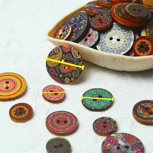 50 Stück Retro-Holzknöpfe, 2 Löcher, Handarbeit, Nähen, Scrapbook, Kleidung, Bosian-Stil, Knöpfe, DIY, Basteln, Zubehör, Dekor, 25 mm 50 Stück Retro-Holzknöpfe, 2 Löcher, Handarbeit, Nähen, Scrapbook, Kleidung, Bosian-Stil, Knöpfe, DIY, Basteln, Zubehör, Dekor, 25 mm von QPFNEI