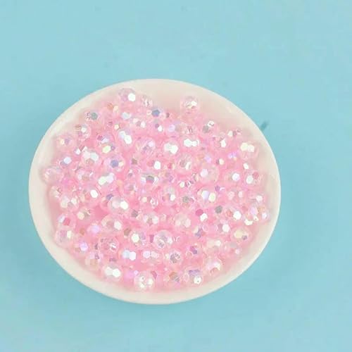 500 g AB-farbige achteckige Perlen, transparent plattierte Erdperlen, illusionäre Acryl-Streuperlen, DIY-Perlen, handgefertigte Materialien, Helles Pulver, 6 mm, 500 g, 4600 Stück von QPFNEI