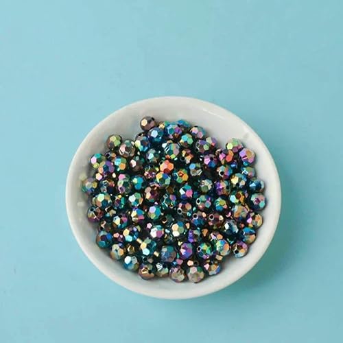 500 g AB-farbige achteckige Perlen, transparent plattierte Erdperlen, illusionäre Acryl-Streuperlen, DIY-Perlen, handgefertigte Materialien, Schwarz, 6 mm, 500 g, 4600 Stück von QPFNEI