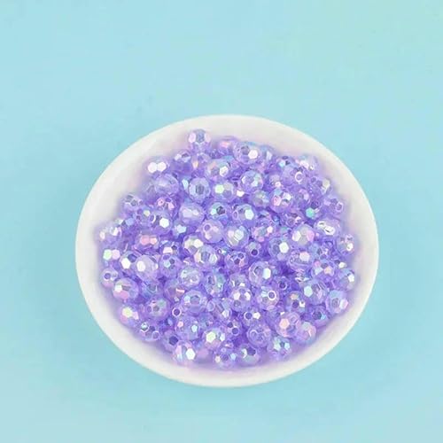 500 g AB-farbige achteckige Perlen, transparent plattierte Erdperlen, illusionäre Acryl-Streuperlen, DIY-Perlen, handgefertigte Materialien, blau-violett, 10 mm, 500 g, 900 Stück von QPFNEI