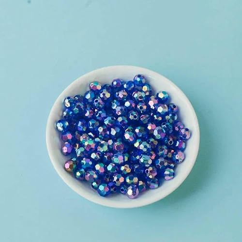 500 g AB-farbige achteckige Perlen, transparent plattierte Erdperlen, illusionäre Acryl-Streuperlen, DIY-Perlen, handgefertigte Materialien, dunkelblau, 6 mm, 500 g, 4600 Stück von QPFNEI