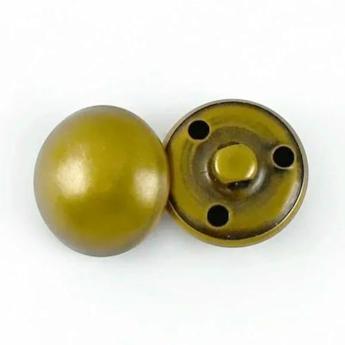 50Pcs 15-25mm Metal Buttons Retro Brass Buckle Round Mushroom Shank Button for Clothing Decoration Buckles Sewing Accessories-Bronze-25mm von QPFNEI