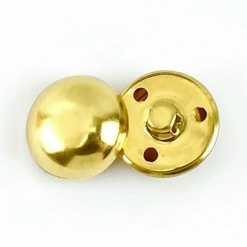 50Pcs 15-25mm Metal Buttons Retro Brass Buckle Round Mushroom Shank Button for Clothing Decoration Buckles Sewing Accessories-Gold-28mm von QPFNEI