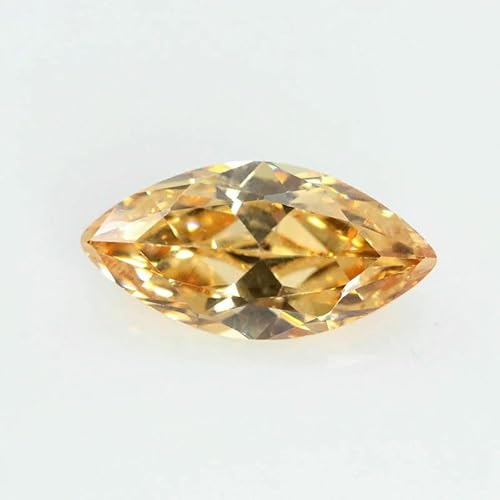 5A Marquise-Form Zirkonia-Stein, mehrfarbig, Brillantschliff, lose synthetische Edelsteinperlen für Schmuck, Champagner, 10 x 20 mm, 50 Stück von QPFNEI