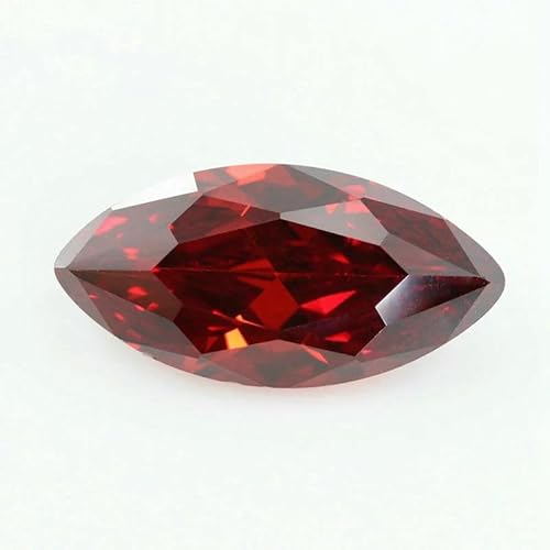 5A Marquise-Form Zirkonia-Stein, mehrfarbig, Brillantschliff, lose synthetische Edelsteinperlen für Schmuck, Granat, 5 x 10 mm, 50 Stück von QPFNEI