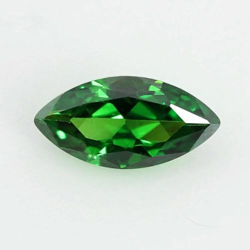 5A Marquise-Form Zirkonia-Stein, mehrfarbig, Brillantschliff, lose synthetische Edelsteinperlen für Schmuck, Grün, CZ, 9 x 18 mm, 10 Stück von QPFNEI