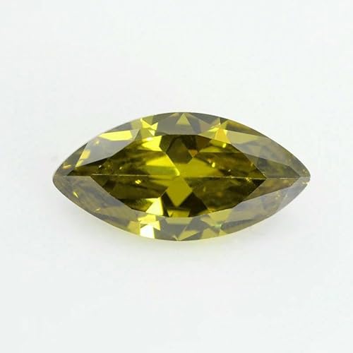 5A Marquise-Form Zirkonia-Stein, mehrfarbig, Brillantschliff, lose synthetische Edelsteinperlen für Schmuck, Peridot, 9 x 18 mm, 10 Stück von QPFNEI