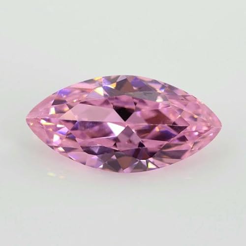 5A Marquise-Form Zirkonia-Stein, mehrfarbig, Brillantschliff, lose synthetische Edelsteinperlen für Schmuck, Rosa, 9 x 18 mm, 10 Stück von QPFNEI