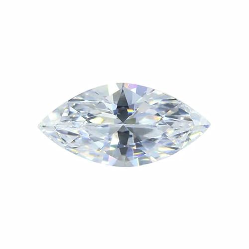 5A Marquise-Form Zirkonia-Stein, mehrfarbig, Brillantschliff, lose synthetische Edelsteinperlen für Schmuck, Weiß, 6 x 12 mm, 50 Stück von QPFNEI