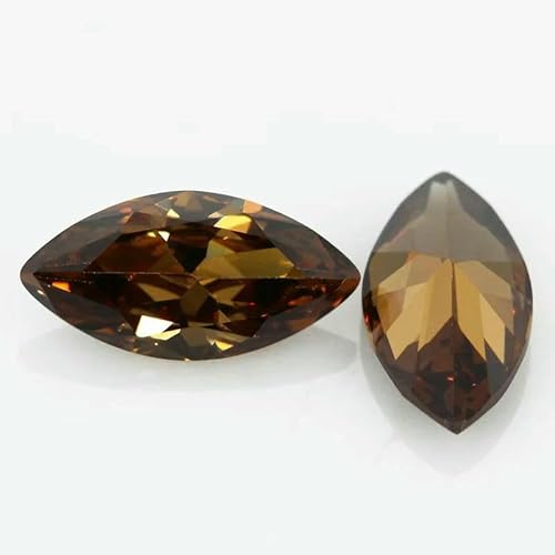 5A Marquise-Form Zirkonia-Stein, mehrfarbig, Brillantschliff, lose synthetische Edelsteinperlen für Schmuck, braun, 2 x 4,0 mm, 50 Stück von QPFNEI