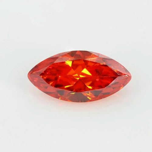 5A Marquise-Form Zirkonia-Stein, mehrfarbig, Brillantschliff, lose synthetische Edelsteinperlen für Schmuck, orange, 9 x 18 mm, 10 Stück von QPFNEI