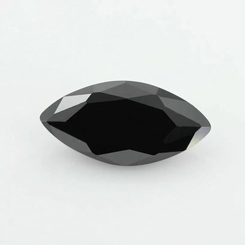 5A Marquise-Form Zirkonia-Stein, mehrfarbig, Brillantschliff, lose synthetische Edelsteinperlen für Schmuck, schwarz, 10 x 20 mm, 50 Stück von QPFNEI