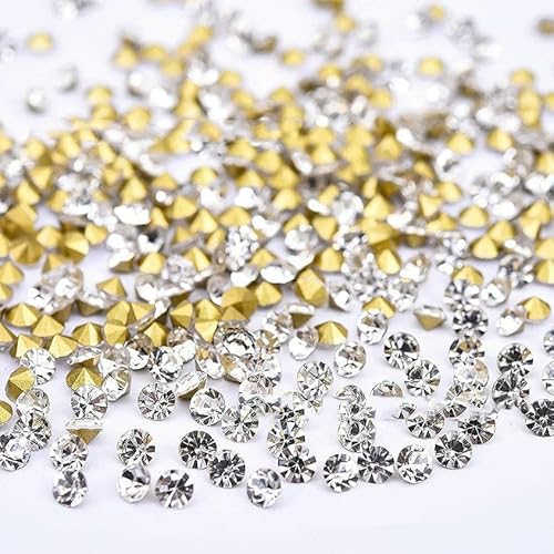 5A Runde Strasssteine, Diamant-Glaskristalle, Glitzer, 1–8 mm, Dekoration, spitze synthetische Edelsteinperlen für Schmuck, DIY-Zubehör, Weiß, 7,0 mm x 100 Stück 5A Runde Strasssteine, Diamant-Glaskristalle, Glitzer, 1–8 mm, Dekoration, spitze synthetische Edelsteinperlen für Schmuck, DIY-Zubehör, Weiß, 7,0 mm x 100 Stück von QPFNEI