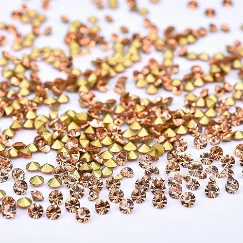 5A Runde Strasssteine, Diamantglaskristalle, Glitzer, 1–8 mm, Dekoration, spitze synthetische Edelsteinperlen für Schmuck, DIY-Zubehör, Champagner, 7,0 mm x 100 Stück 5A Runde Strasssteine, Diamantglaskristalle, Glitzer, 1–8 mm, Dekoration, spitze synthetische Edelsteinperlen für Schmuck, DIY-Zubehör, Champagner, 7,0 mm x 100 Stück von QPFNEI