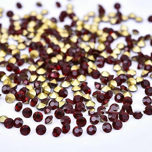 5A Runde Strasssteine, Diamantglaskristalle, Glitzer, 1–8 mm, Dekoration, spitze synthetische Edelsteinperlen für Schmuck, DIY-Zubehör, Dunkelrot, 6,0 mm x 100 Stück 5A Runde Strasssteine, Diamantglaskristalle, Glitzer, 1–8 mm, Dekoration, spitze synthetische Edelsteinperlen für Schmuck, DIY-Zubehör, Dunkelrot, 6,0 mm x 100 Stück von QPFNEI