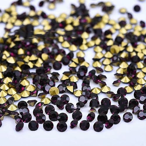 5A Runde Strasssteine, Diamantglaskristalle, Glitzer, 1–8 mm, Dekoration, spitze synthetische Edelsteinperlen für Schmuck, DIY-Zubehör, Dunkelviolett, 8,0 mm x 100 Stück 5A Runde Strasssteine, Diamantglaskristalle, Glitzer, 1–8 mm, Dekoration, spitze synthetische Edelsteinperlen für Schmuck, DIY-Zubehör, Dunkelviolett, 8,0 mm x 100 Stück von QPFNEI