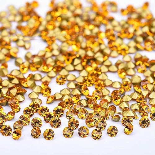5A Runde Strasssteine, Diamantglaskristalle, Glitzer, 1–8 mm, Dekoration, spitze synthetische Edelsteinperlen für Schmuck, DIY-Zubehör, Gold, 6,0 mm x 100 Stück 5A Runde Strasssteine, Diamantglaskristalle, Glitzer, 1–8 mm, Dekoration, spitze synthetische Edelsteinperlen für Schmuck, DIY-Zubehör, Gold, 6,0 mm x 100 Stück von QPFNEI