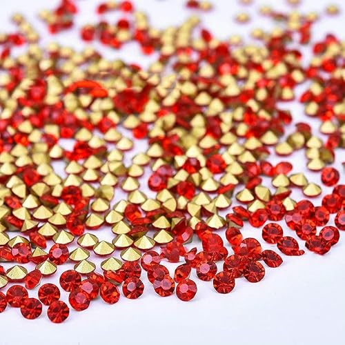 5A Runde Strasssteine, Diamantglaskristalle, Glitzer, 1–8 mm, Dekoration, spitze synthetische Edelsteinperlen für Schmuck, DIY-Zubehör, Rot, 5,0 mm x 100 Stück 5A Runde Strasssteine, Diamantglaskristalle, Glitzer, 1–8 mm, Dekoration, spitze synthetische Edelsteinperlen für Schmuck, DIY-Zubehör, Rot, 5,0 mm x 100 Stück von QPFNEI
