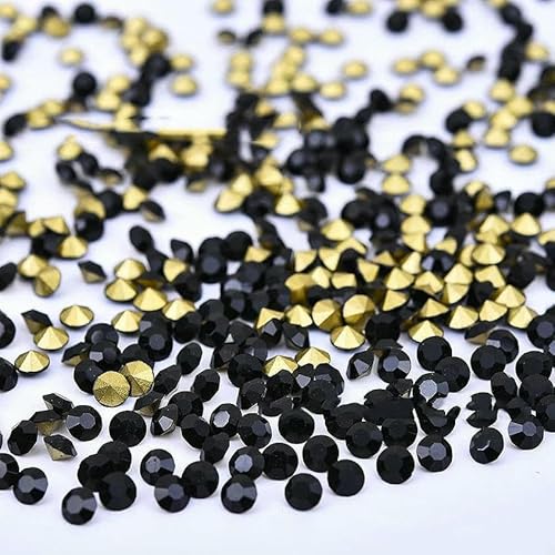 5A Runde Strasssteine, Diamantglaskristalle, Glitzer, 1–8 mm, Dekoration, spitze synthetische Edelsteinperlen für Schmuck, DIY-Zubehör, Schwarz, 5,0 mm x 100 Stück 5A Runde Strasssteine, Diamantglaskristalle, Glitzer, 1–8 mm, Dekoration, spitze synthetische Edelsteinperlen für Schmuck, DIY-Zubehör, Schwarz, 5,0 mm x 100 Stück von QPFNEI