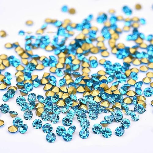 5A Runde Strasssteine, Diamantglaskristalle, Glitzer, 1–8 mm, Dekoration, spitze synthetische Edelsteinperlen für Schmuck, DIY-Zubehör, Seeblau, 3,0 mm x 600 Stück 5A Runde Strasssteine, Diamantglaskristalle, Glitzer, 1–8 mm, Dekoration, spitze synthetische Edelsteinperlen für Schmuck, DIY-Zubehör, Seeblau, 3,0 mm x 600 Stück von QPFNEI