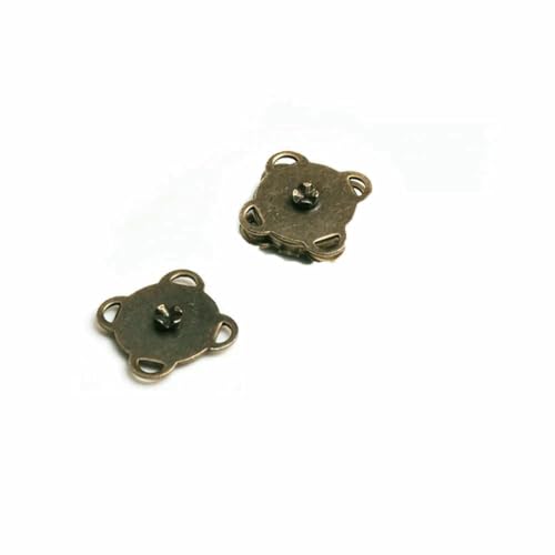 5er-Set Metall-Druckknopf, Magnetverschluss, Schnalle für Kleidung, Tasche, DIY, Basteln, Nähzubehör, 10 mm, 15 mm, 18 mm - 10 mm, Bronze von QPFNEI