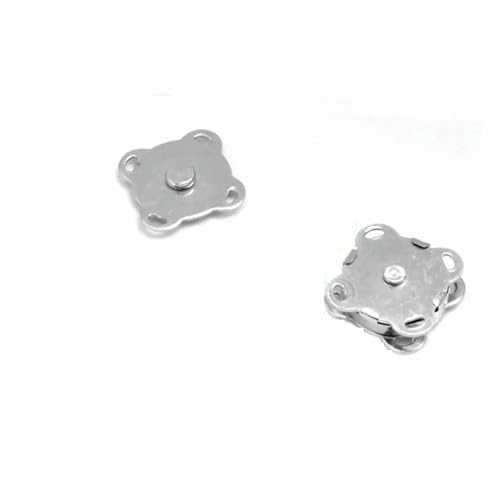 5er-Set Metall-Magnetknopf, Magnetverschluss, Schnalle für Kleidung, Tasche, DIY, Basteln, Nähzubehör, 10 mm, 15 mm, 18 mm - 14,5 mm, Silber von QPFNEI
