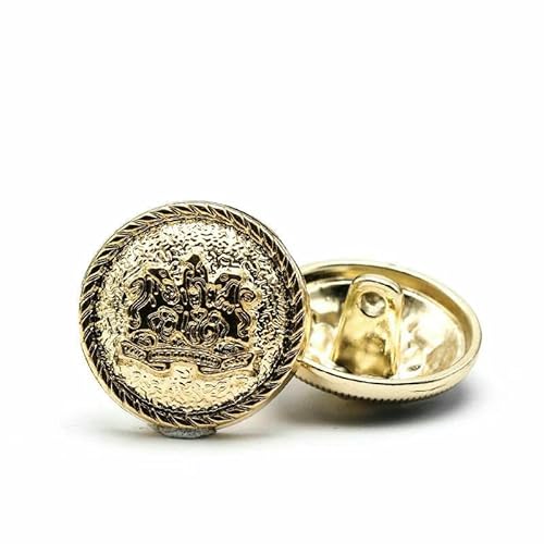 6 Stück 10–28 mm goldene Metallknöpfe, Kleidungsstück, Mantel, Nähzubehör, Knöpfe für Kleidung, Basteln, schwarzer Punkt, Ölknopf, Punkt, Ölknopf, 3–28 mm von QPFNEI