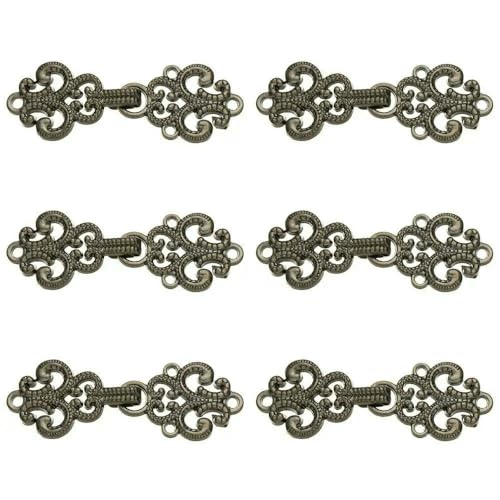6 Stück Retro-Knopf aus chinesischem Metall mit Knoten für Kleidung, Cheongsam, chinesischer Froschknopf, Jeansverschluss, Nieten, Hosennadel, Taillenreduzierung, Schwarz, 6 Stück Retro-Knopf aus chinesischem Metall mit Knoten für Kleidung, Cheongsam, chinesischer Froschknopf, Jeansverschluss, Nieten, Hosennadel, Taillenreduzierung, Schwarz, von QPFNEI