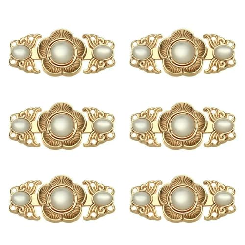 6 Stück Retro-Knopf aus chinesischem Metall mit Knoten für Kleidung, Cheongsam, chinesischer Froschknopf, Jeansverschluss, Nieten, Hosennadel, reduziert die Taille, Gold, 06 6 Stück Retro-Knopf aus chinesischem Metall mit Knoten für Kleidung, Cheongsam, chinesischer Froschknopf, Jeansverschluss, Nieten, Hosennadel, reduziert die Taille, Gold, 06 von QPFNEI