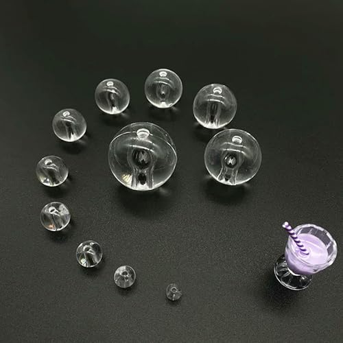 6 mm – 30 mm transparente runde Acrylperlen, lose Abstandsperlen für die Schmuckherstellung, DIY-Armband, Halskettenzubehör, 39–25 mm (2 Stück) von QPFNEI