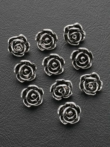 7/20/50 Stück/Packung Vintage-Metallknöpfe mit Rosenblumen für Schaft, Wollmantel, Kleid, DIY-Schuhe, Hüte, Dekorknöpfe, Nähzubehör, Silber, 50 Stück, 11 mm 7/20/50 Stück/Packung Vintage-Metallknöpfe mit Rosenblumen für Schaft, Wollmantel, Kleid, DIY-Schuhe, Hüte, Dekorknöpfe, Nähzubehör, Silber, 50 Stück, 11 mm von QPFNEI
