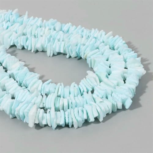 7–10 mm unregelmäßige quadratische Muschel-DIY-Perlen, bunte Perlmutt-Muschel, lose Perlen zur Schmuckherstellung, DIY-Zubehör, Typ 7–7–10 mm, ca. 36 cm von QPFNEI