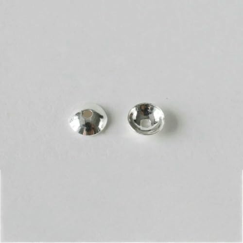 925 Sterling Silber Perlenkappen, Silber Blumen Spacer Perlen Endkappen zur Schmuckherstellung, Schmuckzubehör Zubehör.-PA242P-1 Paar von QPFNEI