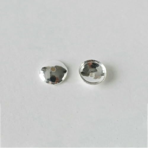 925 Sterling Silber Perlenkappen, Silber Blumen Spacer Perlen Endkappen zur Schmuckherstellung, Schmuckzubehör Zubehör.-PA243P-1 Paar von QPFNEI