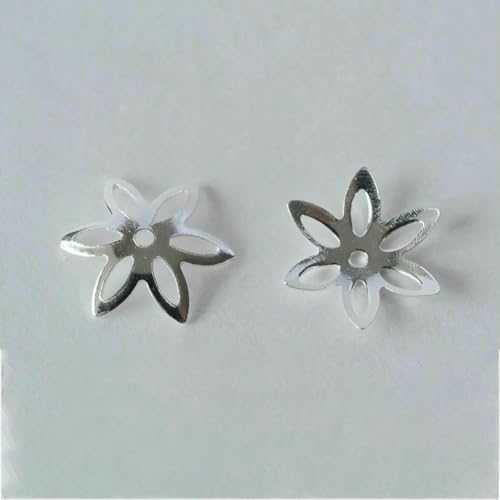 925 Sterling Silber Perlenkappen, Silber Blumen Spacer Perlen Endkappen zur Schmuckherstellung, Schmuckzubehör Zubehör.-PA495P-1 Paar von QPFNEI