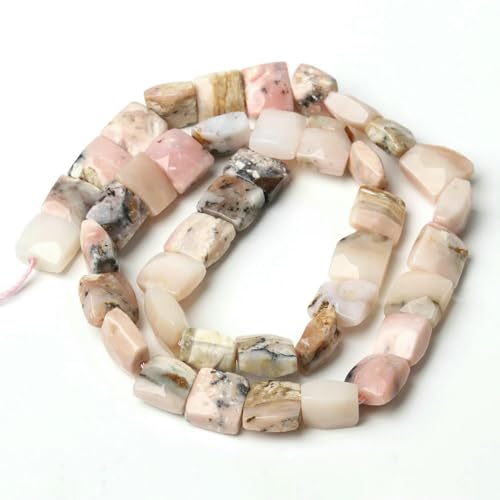 AAA 10 mm facettierte quadratische Edelsteinperlen, natürlicher Lapislazuli, Aquamarin, Amazonit, kanadische Jadesteinperlen zur Schmuckherstellung, rosa Opal, 38,1 cm von QPFNEI