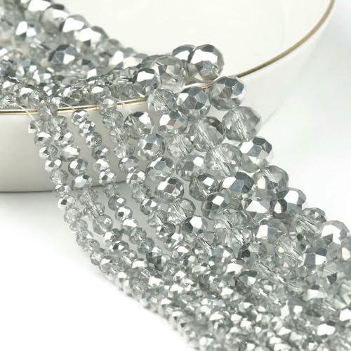 AB Klare Rondelle Österreichische Kristallperle Facettierte Tschechische Glasperlen Lose Abstandsperlen Für Die Schmuckherstellung DIY Armbandzubehör-Stil 1-4,0 mm Ca. 135 Stück von QPFNEI