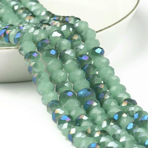 AB Klare Rondelle Österreichische Kristallperle Facettierte Tschechische Glasperlen Lose Abstandsperlen Für Die Schmuckherstellung DIY Armbandzubehör-Stil 17-4,0 mm Ca. 135 Stück von QPFNEI