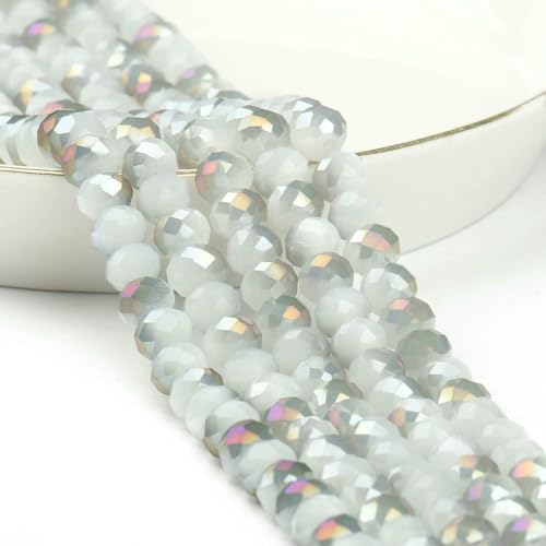 AB Klare Rondelle Österreichische Kristallperle Facettierte Tschechische Glasperlen Lose Abstandsperlen Für Die Schmuckherstellung DIY Armbandzubehör-Style18-4,0mm Ca. 135 Stück von QPFNEI