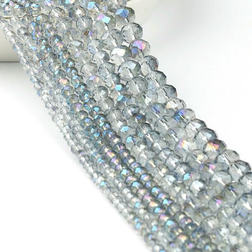 AB Klare Rondelle Österreichische Kristallperle Facettierte Tschechische Glasperlen Lose Abstandsperlen Für Die Schmuckherstellung DIY Armbandzubehör-Style2-6mm Ca. 90 Stück von QPFNEI