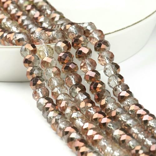 AB Klare Rondelle Österreichische Kristallperle Facettierte Tschechische Glasperlen Lose Abstandsperlen Für Die Schmuckherstellung DIY Armbandzubehör-Style21-6mm Ca. 90 Stück von QPFNEI
