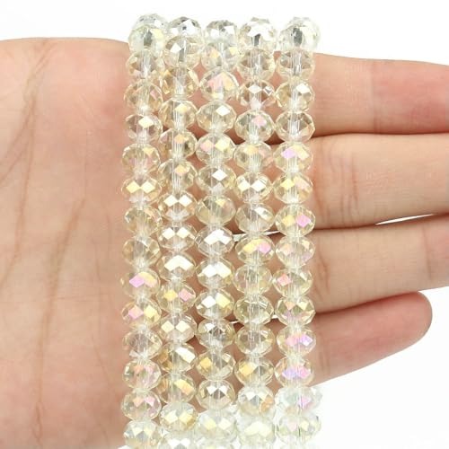 AB Klare Rondelle Österreichische Kristallperle Facettierte Tschechische Glasperlen Lose Abstandsperlen Für Die Schmuckherstellung DIY Armbandzubehör-Style25-8mm Ca. 68 Stück AB Klare Rondelle Österreichische Kristallperle Facettierte Tschechische Glasperlen Lose Abstandsperlen Für Die Schmuckherstellung DIY Armbandzubehör-Style25-8mm Ca. 68 Stück von QPFNEI