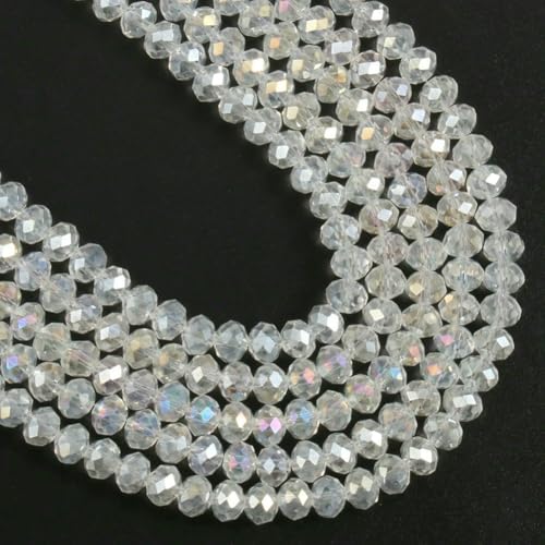 AB Klare Rondelle Österreichische Kristallperle Facettierte Tschechische Glasperlen Lose Abstandsperlen Für Die Schmuckherstellung DIY Armbandzubehör-Style26-8mm Ca. 68 Stück von QPFNEI