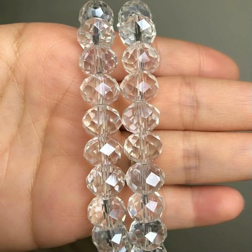 AB Klare österreichische facettierte Kristallrondelle-Glasperlen, lose Abstandsperlen für die Schmuckherstellung, DIY-Armband, Halskette, 3/4/6/8/10/12 mm, transparent, 8 mm, ca. 65 Stück AB Klare österreichische facettierte Kristallrondelle-Glasperlen, lose Abstandsperlen für die Schmuckherstellung, DIY-Armband, Halskette, 3/4/6/8/10/12 mm, transparent, 8 mm, ca. 65 Stück von QPFNEI
