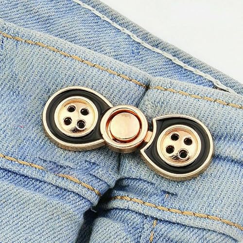 Abnehmbare Metallknöpfe zum Nähen, Druckknopfverschluss, Hosennadel, einziehbare chinesische Cheongsam-Schnallen, Jeans, perfekte Passform, reduziert die Taille, 15, 1 Paa von QPFNEI