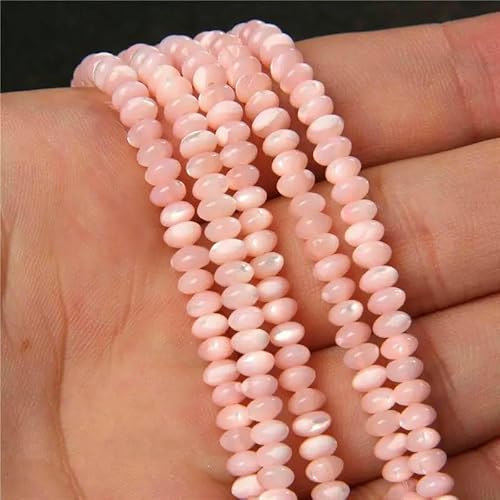 Bunte, natürliche Süßwasser-Muschelperlen, Röhrenperlen, gefärbte Perlmutt-Muschel, lose Perlen zur Schmuckherstellung, DIY-Armband, Halskette, 15-14 Zoll, Rondelle, 3 x 5 mm von QPFNEI