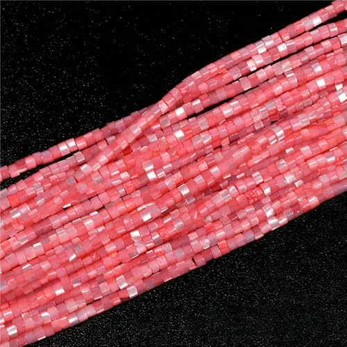 Bunte, natürliche Süßwasser-Muschelperlen, Röhrenperlen, gefärbte Perlmutt-Muschel, lose Perlen zur Schmuckherstellung, DIY-Armband, Halskette, 38,1 cm – 10 Abstandshalter, 3 x 2 mm von QPFNEI