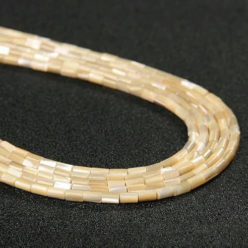 Bunte, natürliche Süßwasser-Muschelperlen, gefärbte Perlmutt-Muschel, lose Perlen zur Schmuckherstellung, DIY-Armband, Halskette, 15-23 Zoll, Röhre, 3 x 5 mm von QPFNEI