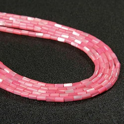 Bunte, natürliche Süßwasser-Muschelperlen, gefärbte Perlmutt-Muschel, lose Perlen zur Schmuckherstellung, DIY-Armband, Halskette, 15-24 Zoll, Röhre, 3 x 5 mm von QPFNEI